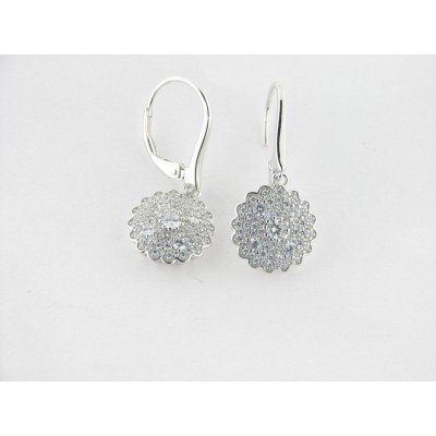 Lotus pendientes plata circonitas