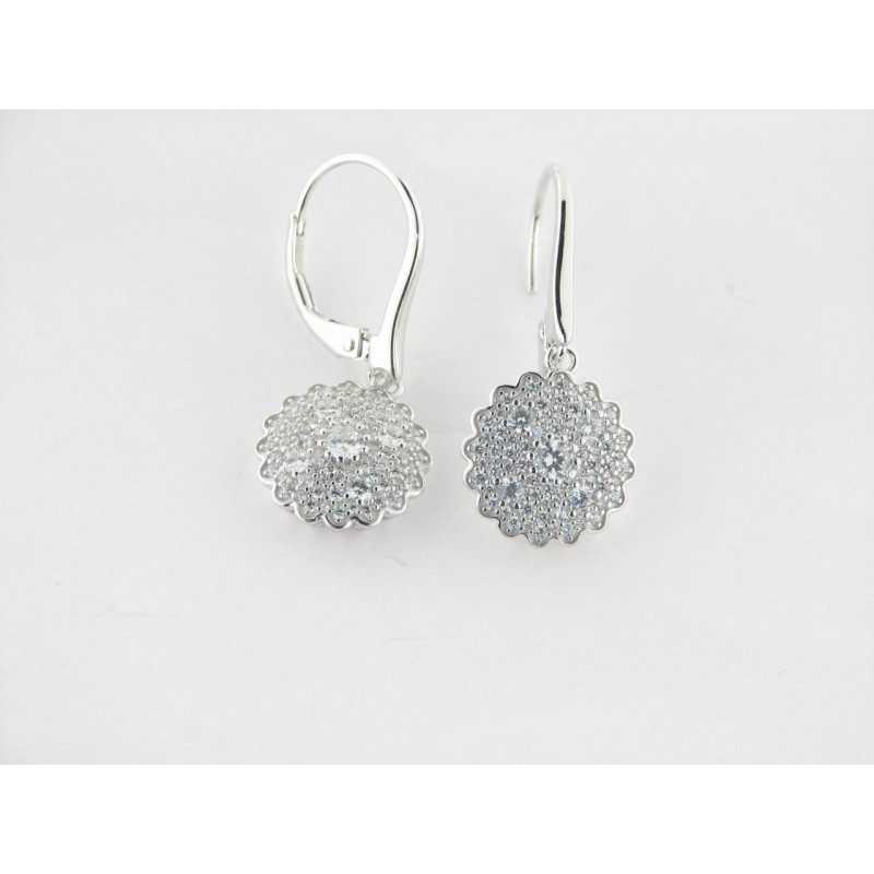 Lotus pendientes plata circonitas