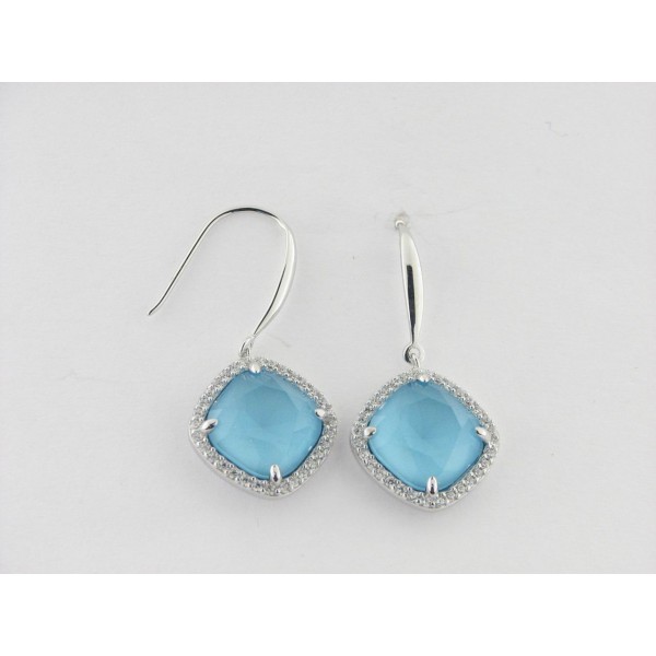 Lotus pendientes plata circonitas