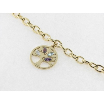 Lotus pulsera acero chapado circonitas