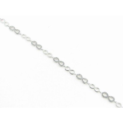 Pulsera Plata Piedras Rodio
