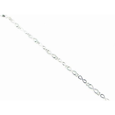 Pulsera Plata Piedras Rodio