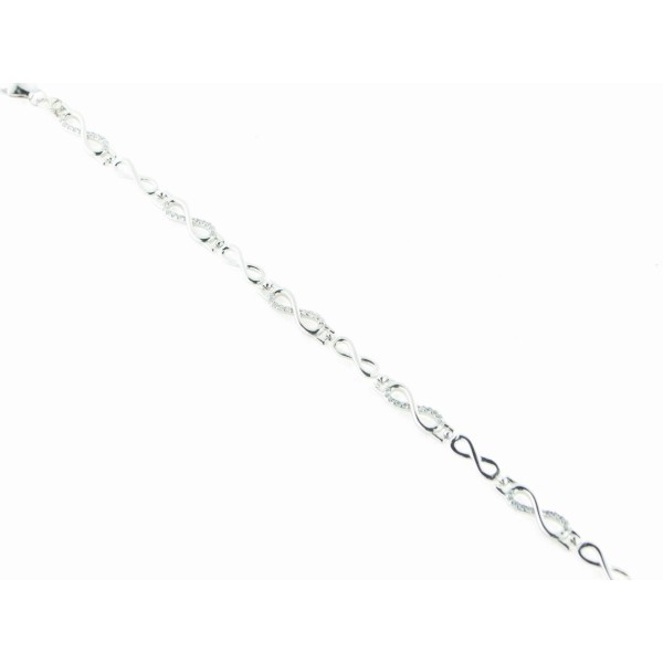 Pulsera Plata Piedras Rodio