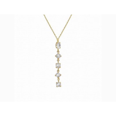 Victoria Cruz Collar Largo Plata Baño Oro Piedras