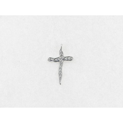 Cruz Oro Blanco Diamantes