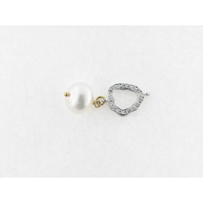 Colgante Oro Blanco Diamante Perla
