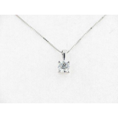 Colgante Oro Blanco Diamante con Cadena