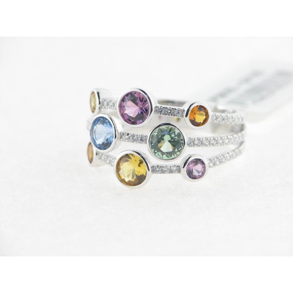 Lotus Anillo Plata Piedras
