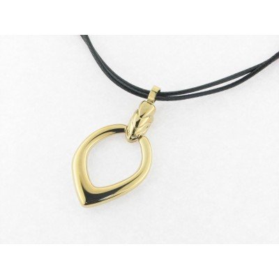 Viceroy Collar Acero Dorado Cuero Negro