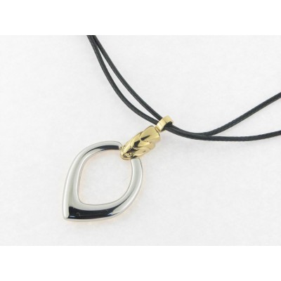 Viceroy Collar Acero Dorado Cuero Negro
