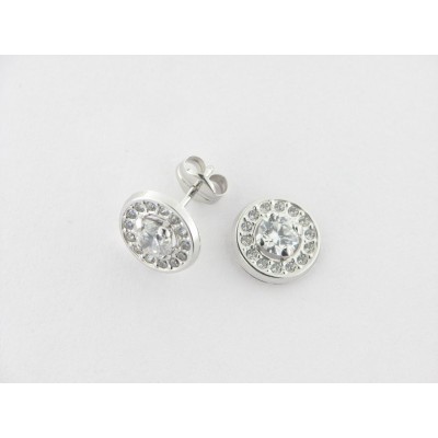 Pendientes Oro Blanco Piedras