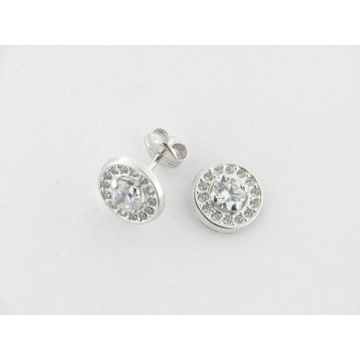 Pendientes Oro Blanco Piedras