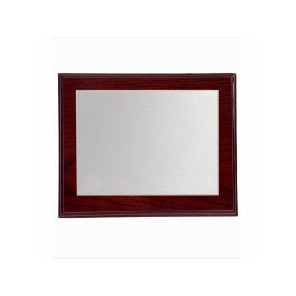 Placa plata c/marco madera