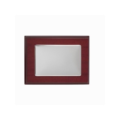 Placa plata c/marco madera Placa plata c/marco madera