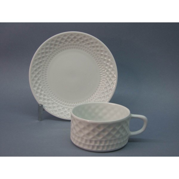 Tazas te c/plato portomarinico blanco (6 unidades)