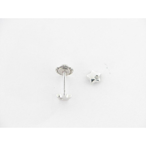 Pendientes Oro Blanco Piedra