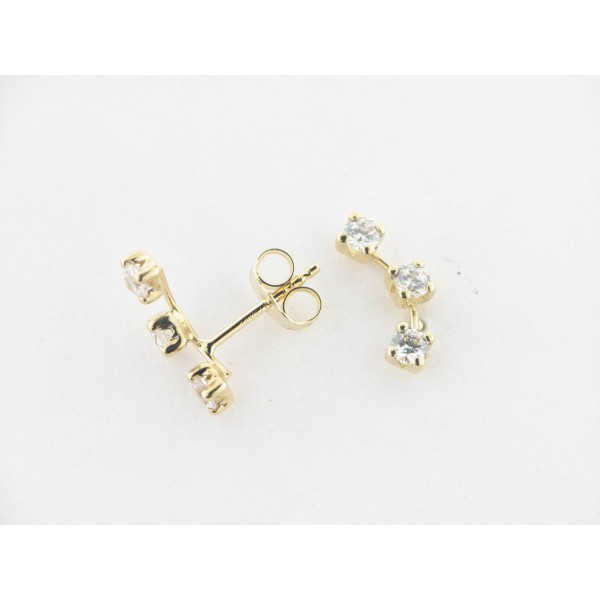 Pendientes Trepador Oro Piedras