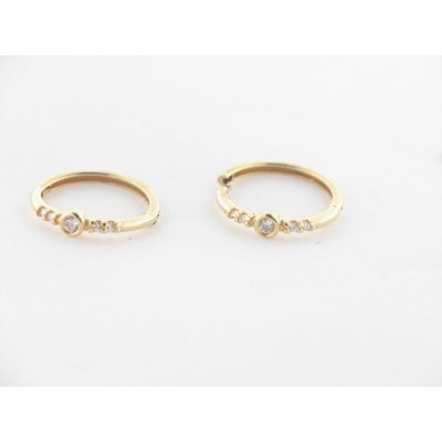 Pendientes Aro Oro Piedras