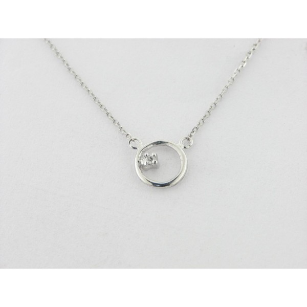 Gargantilla Oro Blanco Diamante