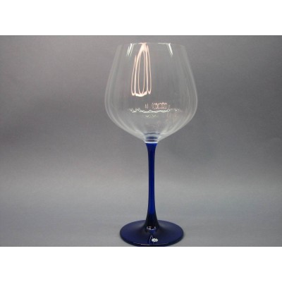 Copas vidrio tallo azul cobalto (6 unidades)