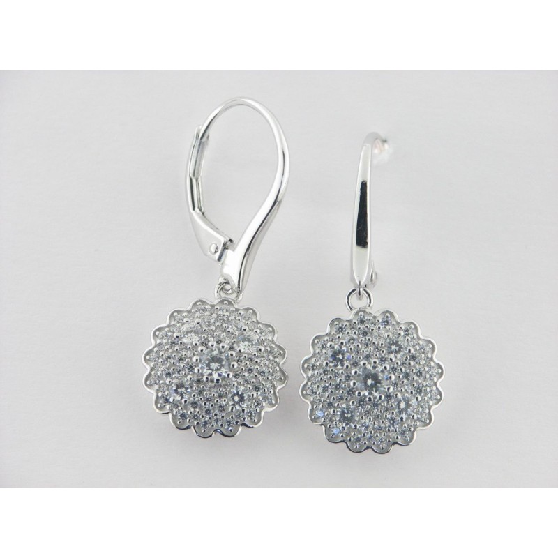 Lotus pendientes plata circonitas