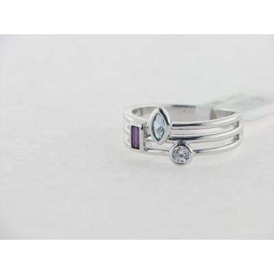 Lotus anillo plata circonitas