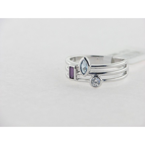 Lotus anillo plata circonitas