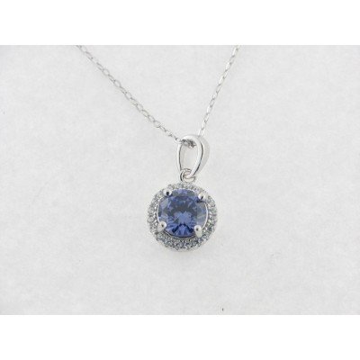 Lotus colgante plata circonitas c/cadena