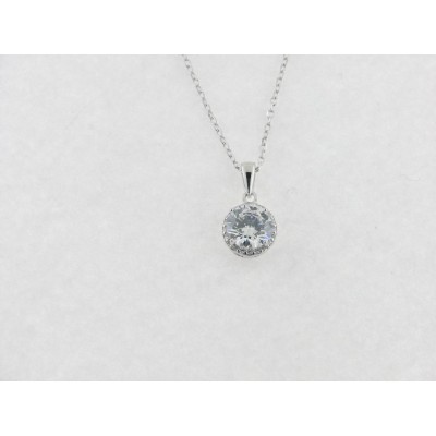 Lotus colgante plata circonitas c/cadena