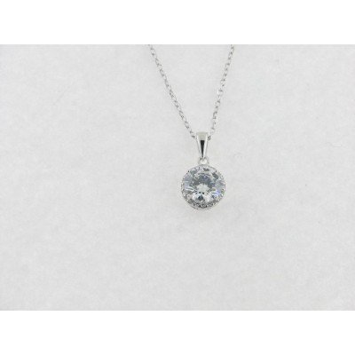 Lotus colgante plata circonitas c/cadena
