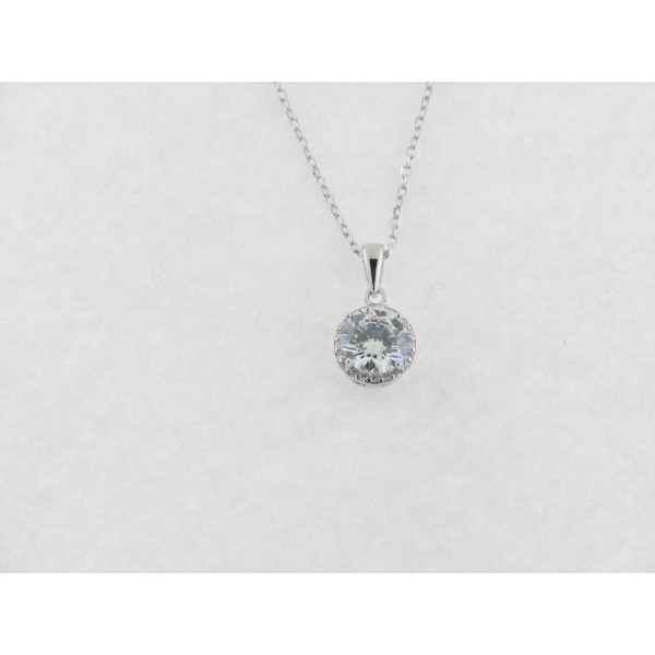 Lotus colgante plata circonitas c/cadena