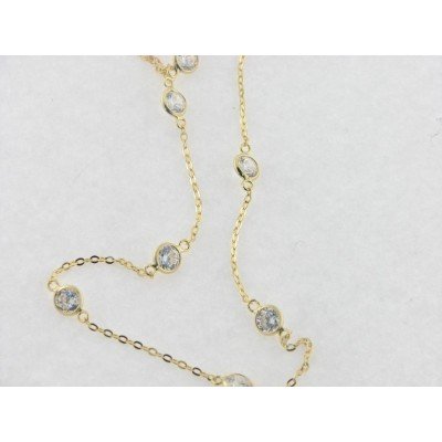 Lotus gargantilla plata chapada circonitas