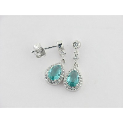 Lotus pendientes plata circonitas