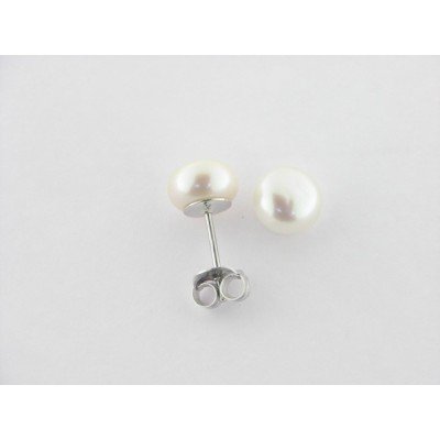 Lotus pendientes plata perla