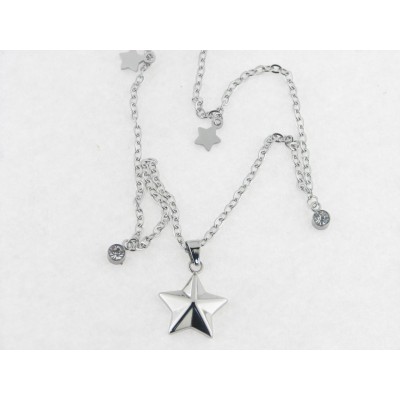 Lotus collar acero piedras