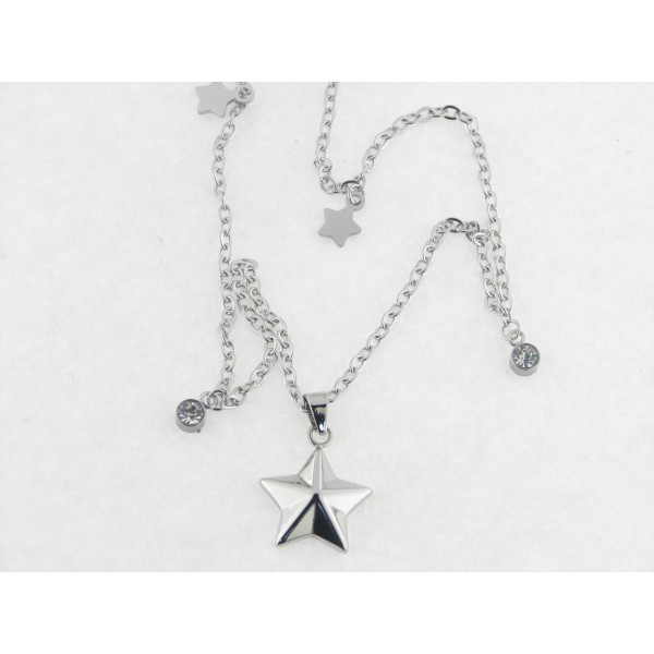 Lotus collar acero piedras