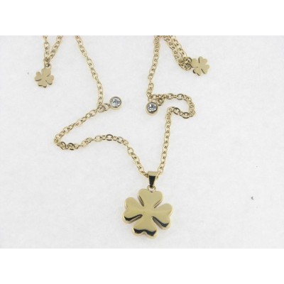 Louts collar acero chapado piedras
