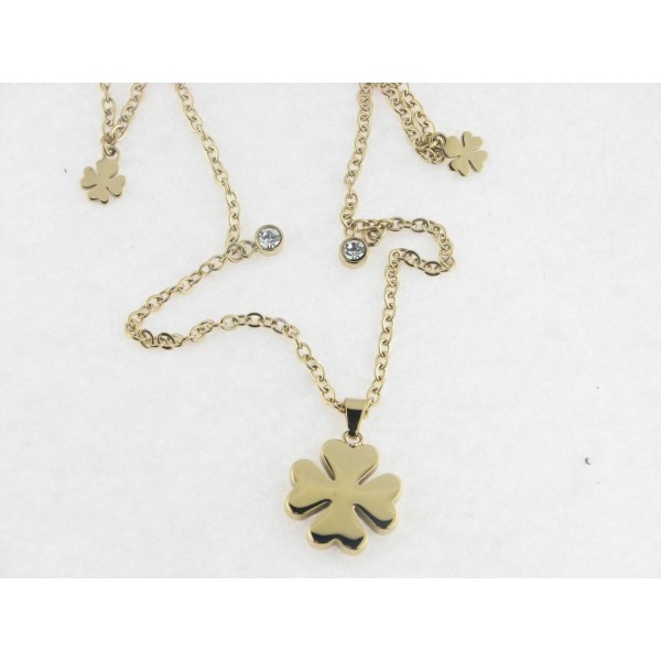 Louts collar acero chapado piedras