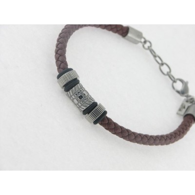 Lotus pulsera acero piel