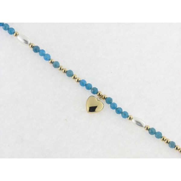 Lotus pulsera acero chapado perlas piedras