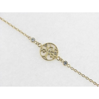 Lotus pulsera acero chapado piedras
