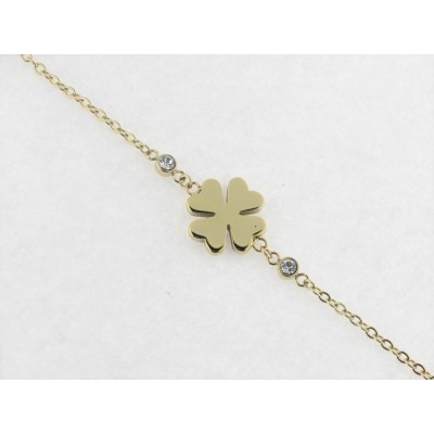 Lotus pulsera acero chapado piedras