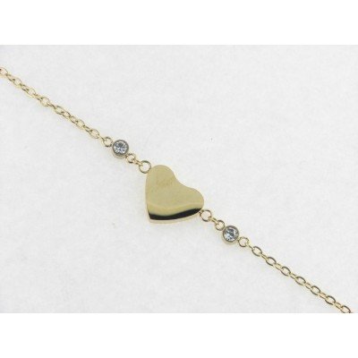 Lotus pulsera acero chapado piedras