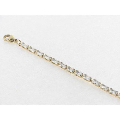 Lotus pulsera acero chapado piedras