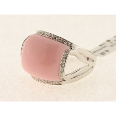 Sortija Oro Blanco Diamantes Piedra