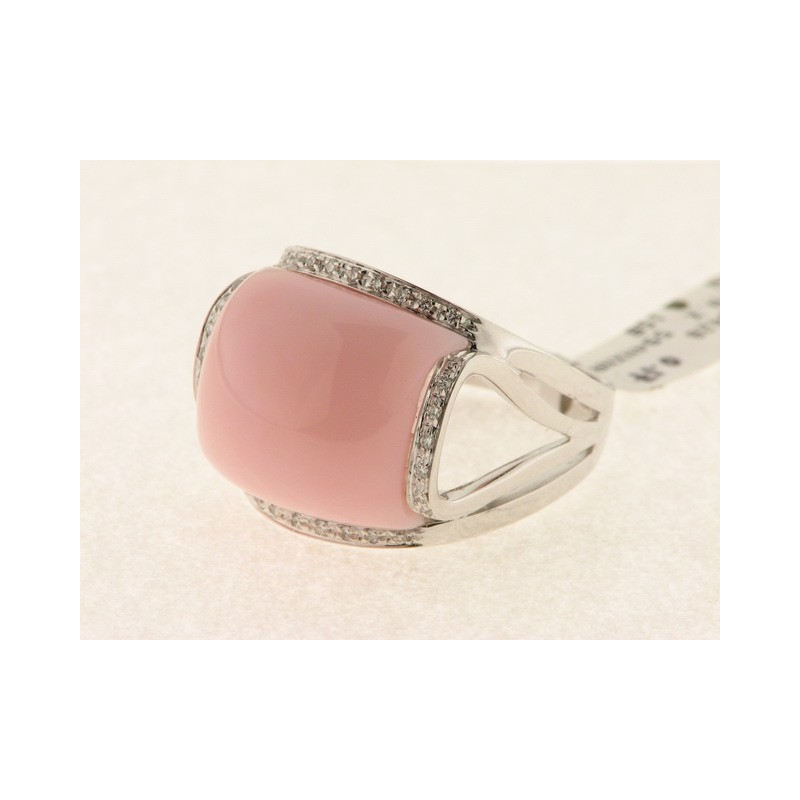 Sortija Oro Blanco Diamantes Piedra