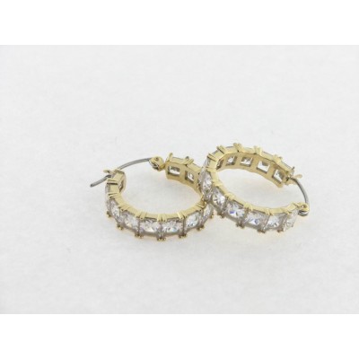 Lotus pendientes aro acero chapado piedras