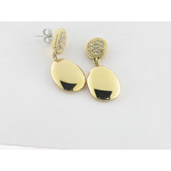 Lotus pendientes acero chapado piedras
