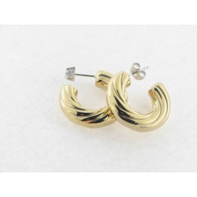 Lotus pendientes aro acero chapado