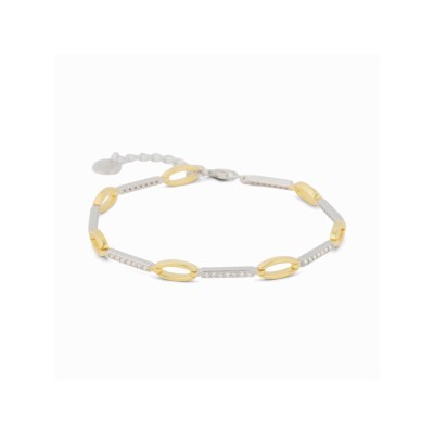 Luxenter Pulsera Plata Bicolor Piedras Cacoh